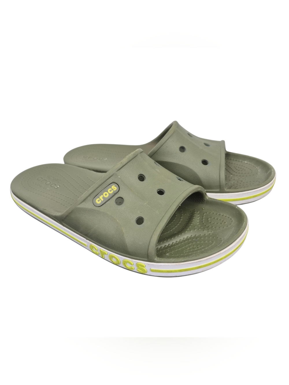 Crocs Bayaband Army Green Slip On Slides Sandals W 10 Mens 8